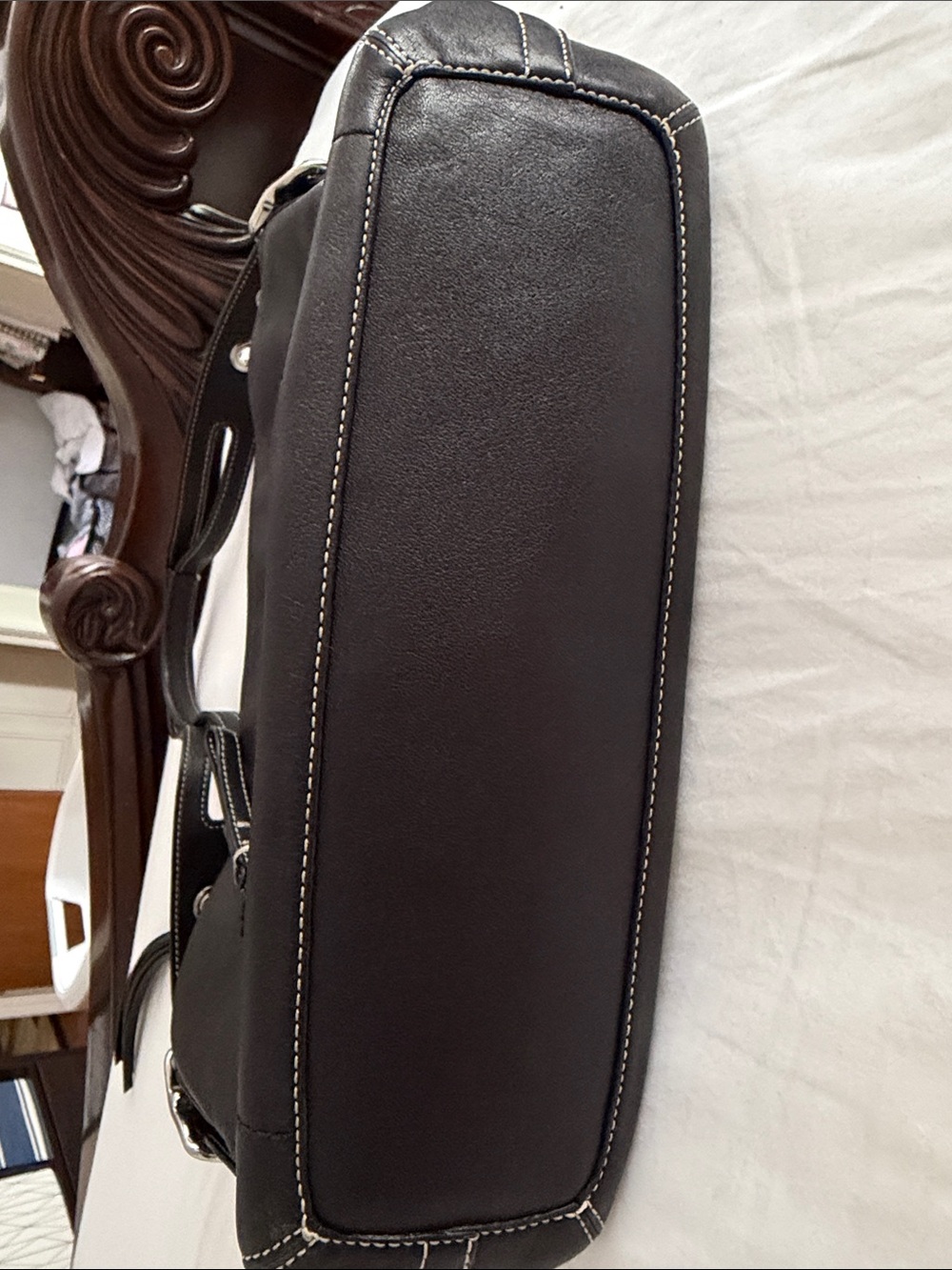 Coach Black Leather Shoulder Hobo with Silver Hardware vintage - Picture 6 of 9